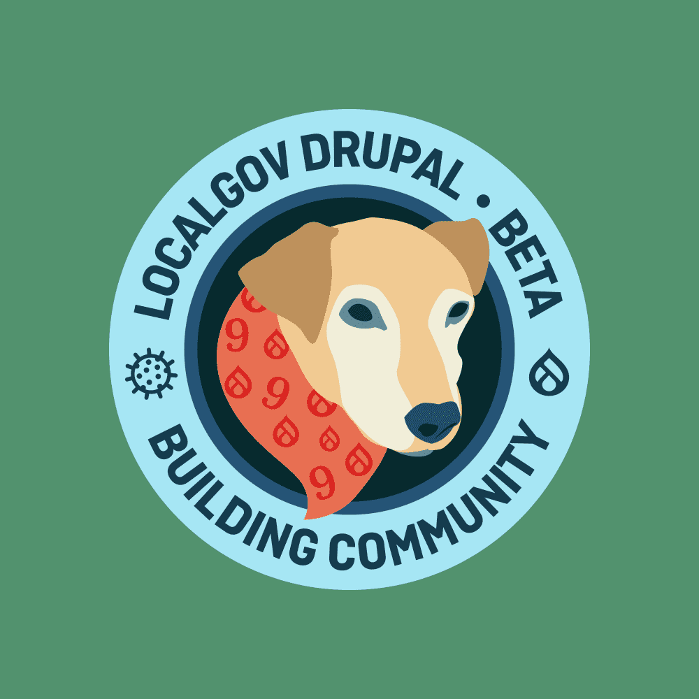 Local Gov Drupal logo on a green background