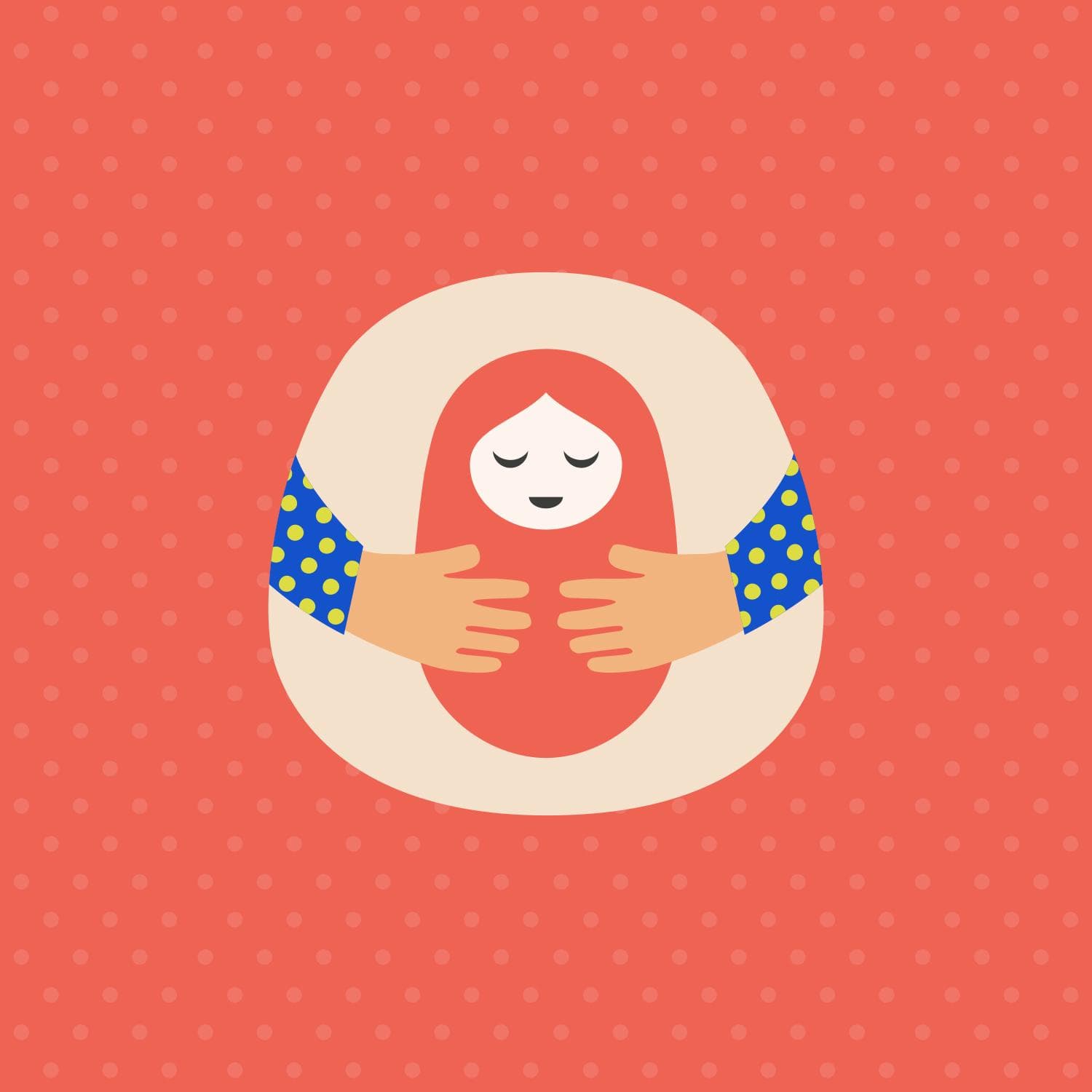 Logo illustration of hands protectively holding onto a baby