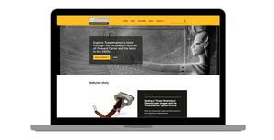Tutankhamun Spatial Archive homepage on a laptop computer