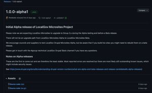 LocalGov Drupal Microsites Alpha 1 release on Github