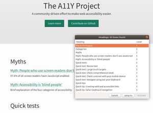 Screenshot of the Headings with levels on the A11y project website