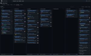The sprint board (in dark mode)