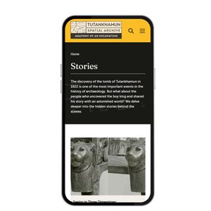 Tutankhamun Spatial Archive on a mobile phone screen