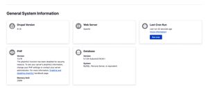 Drupal 9 status screeen